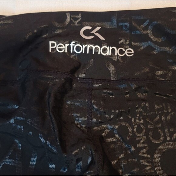 Calvin Klein Black Text Performance Wick Cropped Leggings Size Small - Picture 9 of 10